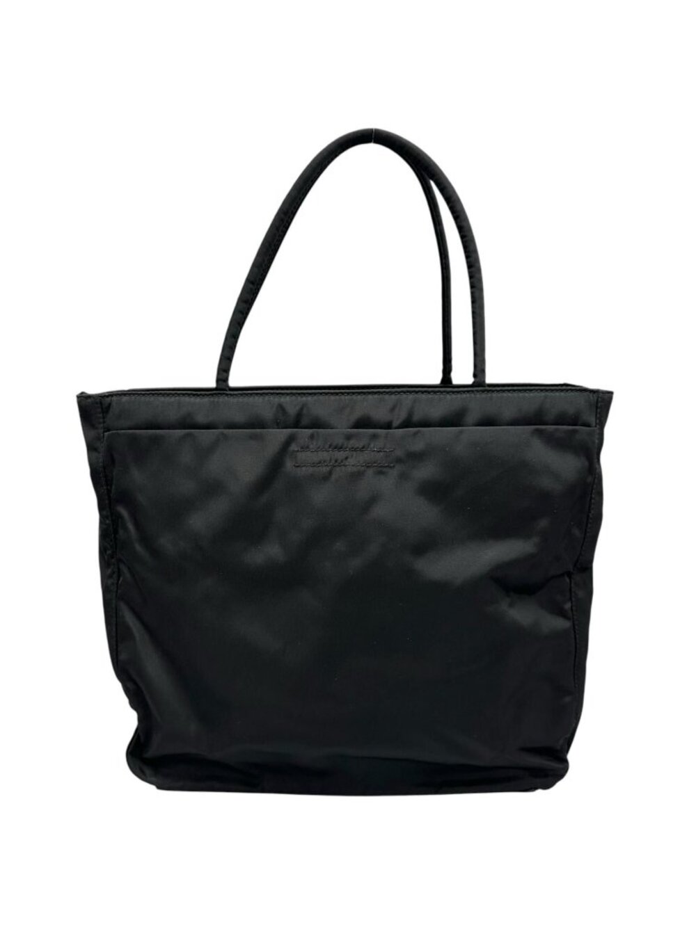 Prada Triangle Logo Tote Bag Nylon Black